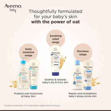 Aveeno Baby Daily Moisture Lotion 100g with Oat Flour, Glycerin, and dimethicone | Hypoallergenic, Fragrance-Free, Pediatrician Recommended | Nourishes, soothes, & Protects Baby's Sensitive Skin